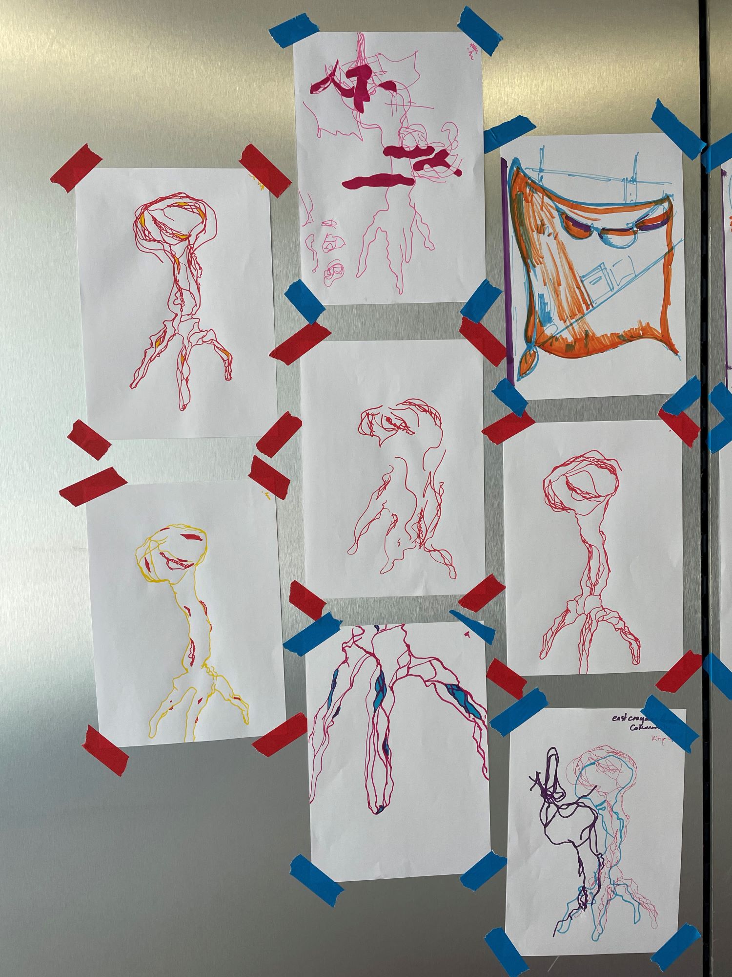 Drawings made in the space by visitors and myself