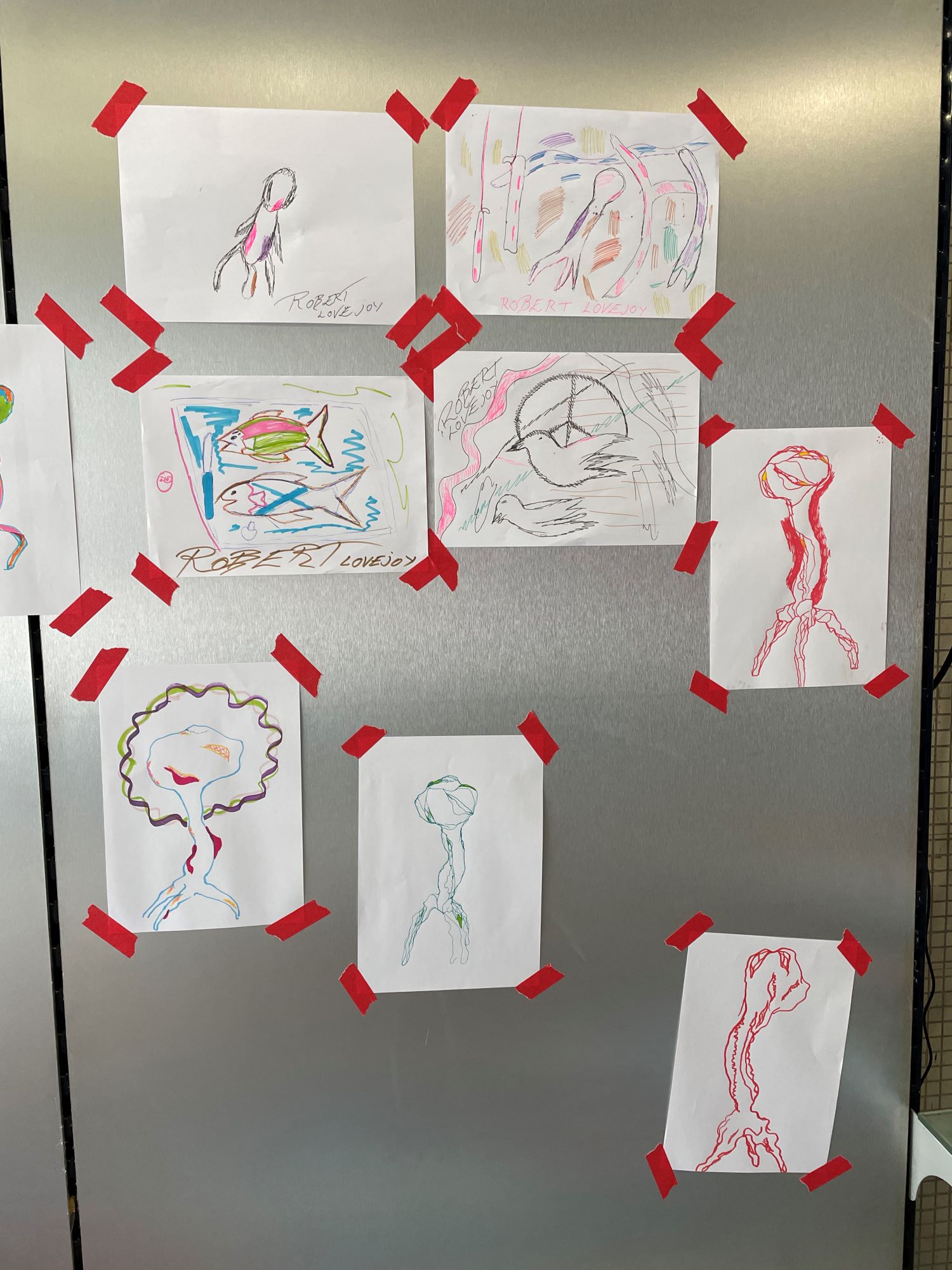 Drawings made in the space by visitors and myself